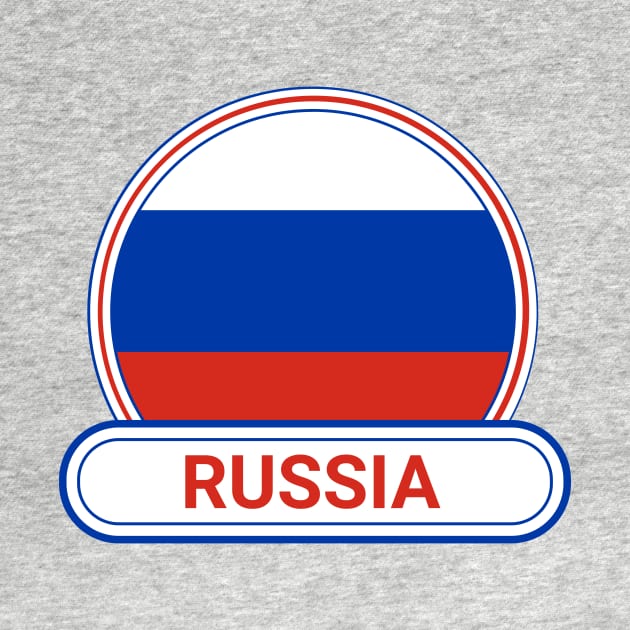 Russia Country Badge - Russia Flag by Yesteeyear